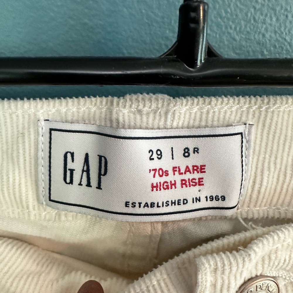 GAP Cream '70s Flare High Rise Pants - Picture 3 of 5